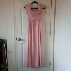 City Triangles 75010 Blush Pink Beaded Formal Gown